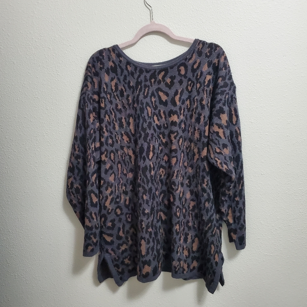 Vintage The Avenue Animal Print Sweater Plus Suze 2x
